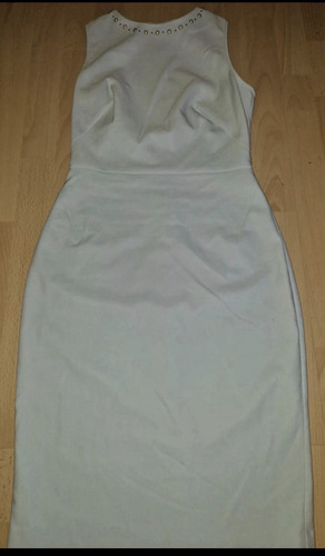 Damen kleid weiß midi - kleid,