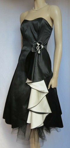 Abendkleid schwarz weiß - 36, 38