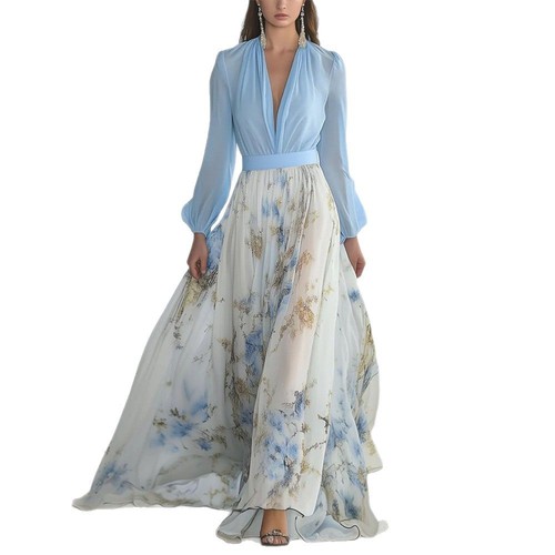 Damen maxikleid blumenmuster - maxikleid,