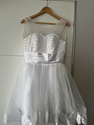 Weißes perlen kleid neu - perlen,