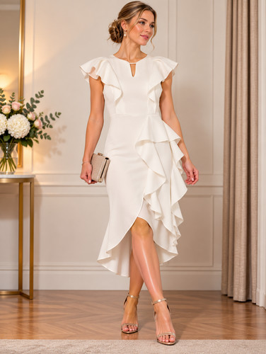 Elegantes cocktailkleid weiß - elegantes,